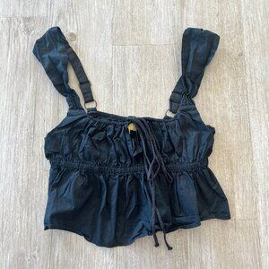 Womens Urban Outfitters Black Cropped Tank Top - L